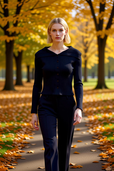 BENERLY Women's Turn-Down Collar Corded Fabric Knitwear Cardigan Long Sleeve ...