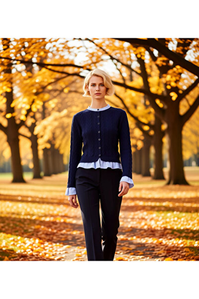 BENERLY Γυναικεία πλεκτή ζακέτα με λεπτομέρεια από πλέξη μαλλιών και κουμπιά,...