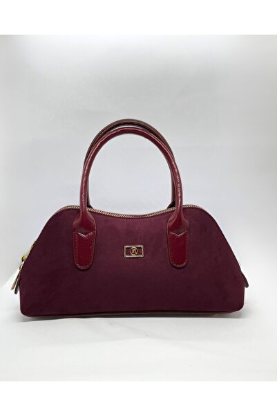 Rubel Bags Burgundy Women's Suede Bag, Daily Use Hand and Shoulder Bag