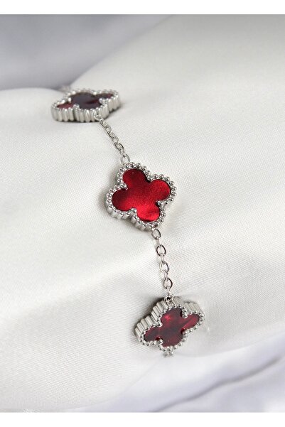 Çelik Bileklik Bordo Renkli