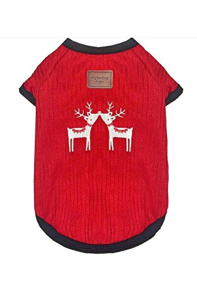 Alphadog Red Deer Medium Breed Dog Christmas Sweater (15-20 kg Suitable))