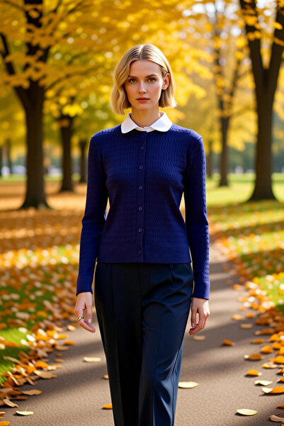 BENERLY Women's Mercerized Look Hair Knitwear Cardigan