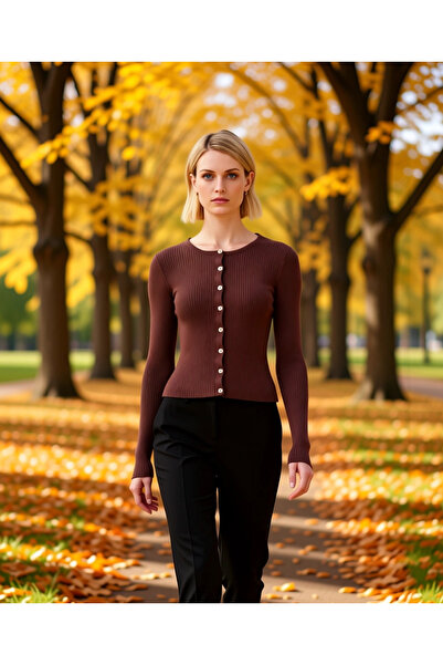 BENERLY Mercerized Look Corded Fabric Knitwear Cardigan Is an Indispensable P...