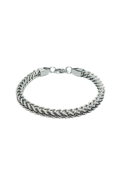 Janti Jtaw25Blk1652 Stainless Steel Troy Braid Model Silver Gray 5 mm Width 5...