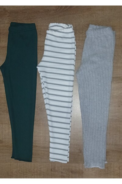 Fun Kids Girls Boys Children's 3-Piece Striped Transitional Tights