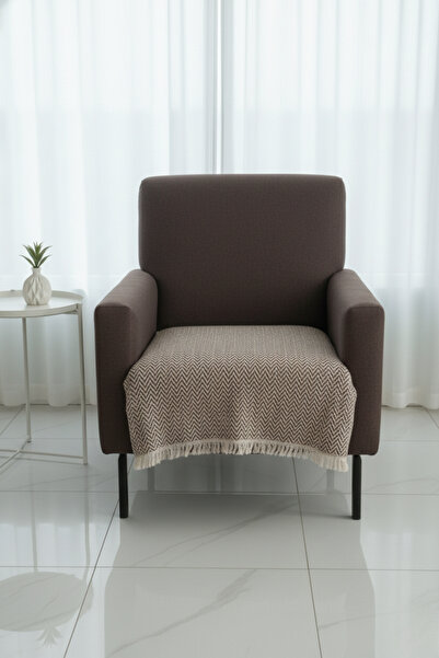 Senpai NaturaLux Cotton Bohemian Sofa Seat Covering Sofa Bed Armchair Cover Shawl | 100x210 Brown