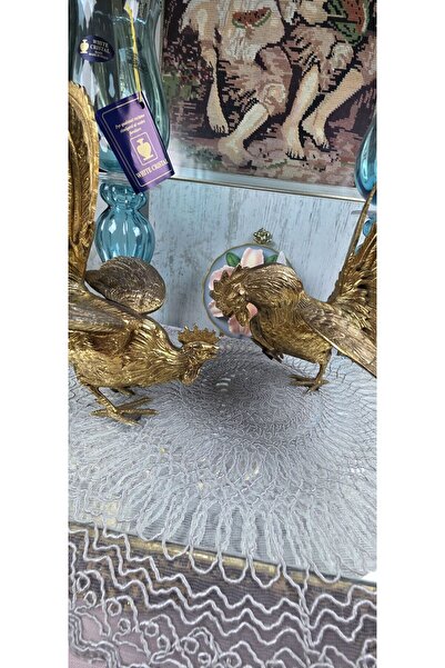 Mason's Masons Brand Brass Double Rooster Figurine 20X19 cm Size