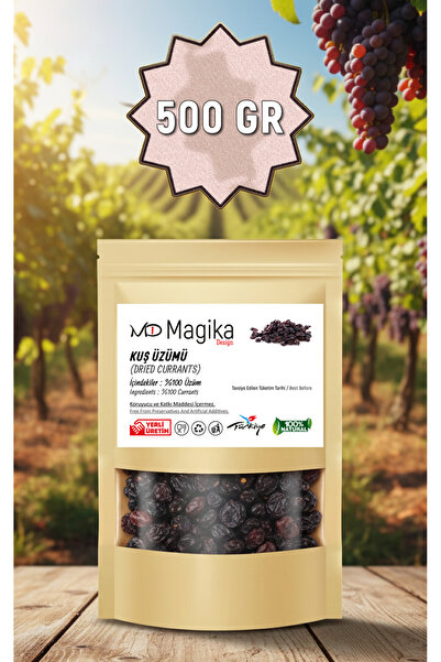 Magika Design 500 GR Kuru Kuş Üzümü, Katkısız ve Koruyucusuz, Türkiye'de Üretildi, %100 Doğal