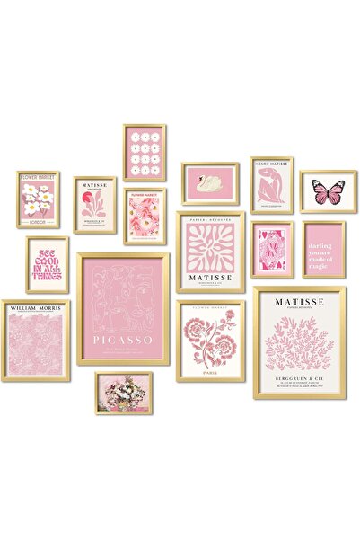 ALAYRA International مجموعة من 16 قطعة من اللوحات الجدارية المؤطرة - مطبوعات ...
