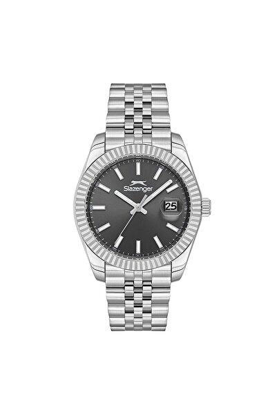 Slazenger SL.09.2509.1.01 Erkek Kol Saati – 41,5 mm – Kurşun Gri Kadran – Rol...