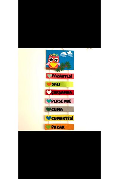 Astra Market Haftanın Günleri Panosu Keçeden Eğitim Materyali