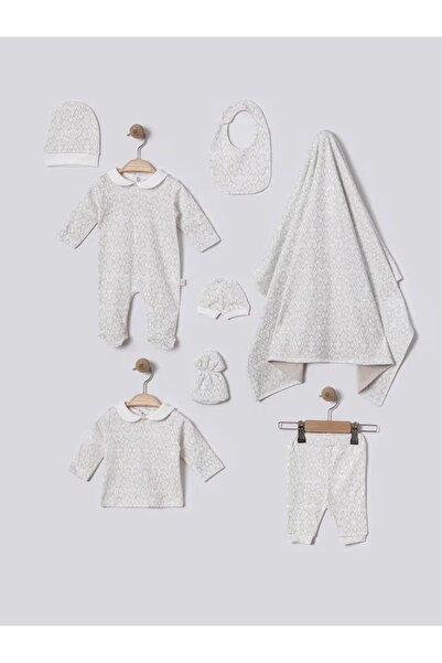 Baby shine Luxury unisex baby shower set - 8 pieces - 100% natural cotton - decorative pattern
