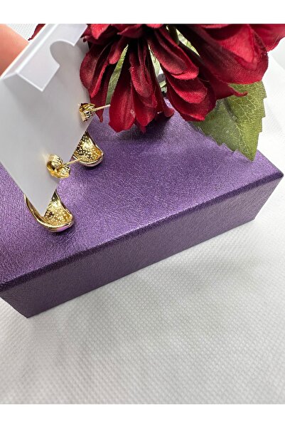 YSX JEWELRY Lila Mineli Gold Detail Steel Earrings