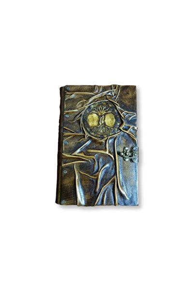 Art By Çetinkaya, Hakiki deri, El yapımı, Hayat Ağacı (Yggdrasil) objeli, Mistik, Vintage, defter