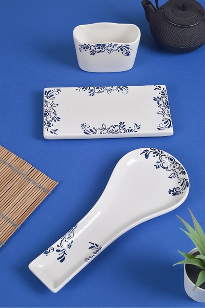 Piatti Naturali 3-Piece Kitchen Set Lavin Dirty Dish Rack Spoon Rest Sponge Holder Oil Pot Holder - Handmade Gift