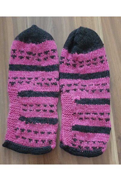 İyisini İstersen Women's Orlon Wool Yarn Handmade Knitted Patterned House Slippers Booties