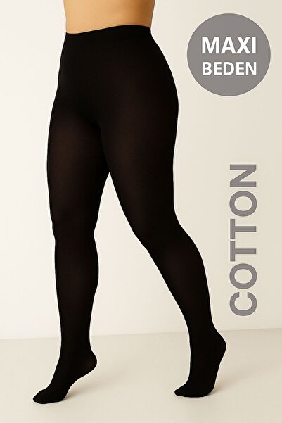 DÜVEN Chiloți negri de mărime mare Micro 60 Den Maxi Cotton Mat, grosime medie