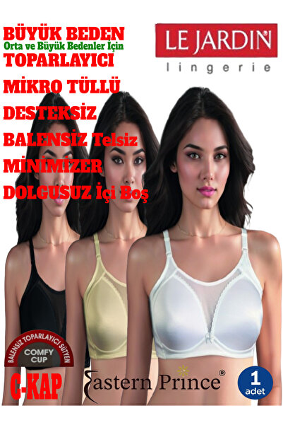 Le Jardin Plus Size Underwire-Free Shaping / Sculpting Bra Reducing Micro-Tul...