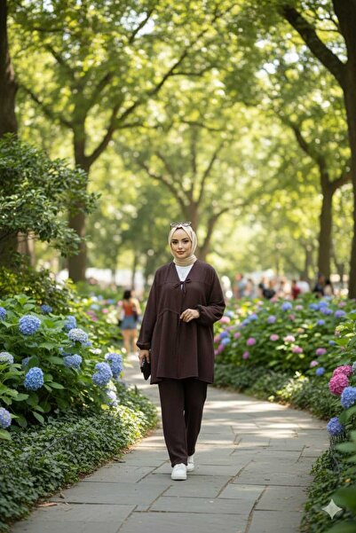 WOHOME Aerobin Lace-Up Double Suit Pants Hijab Bottom Top