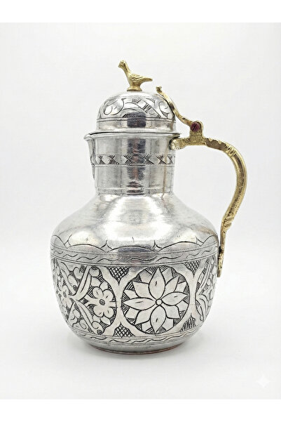 Zinnun Bakır Geleneksel Yapılı El İşlemeli Sürahi 3 Lt