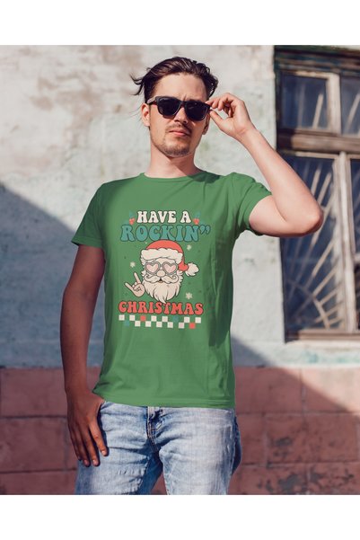 MVRDAR Tricou de Craciun unisex din 100% bumbac pentru femei si barbati