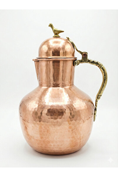 Zinnun Bakır Geleneksel Yapılı El İşlemeli Sürahi 3 Lt