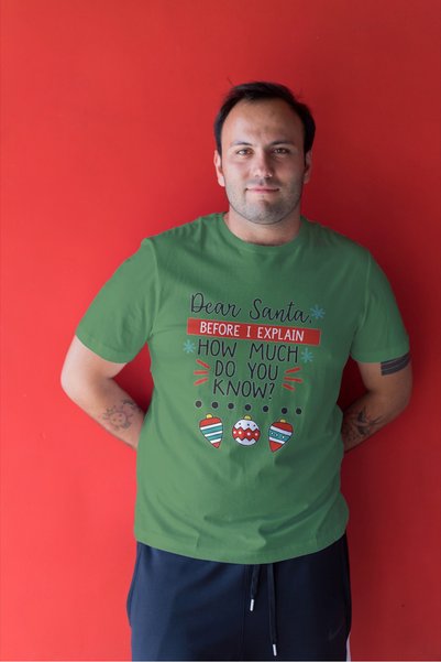 MVRDAR Tricou de Craciun unisex din 100% bumbac pentru femei si barbati