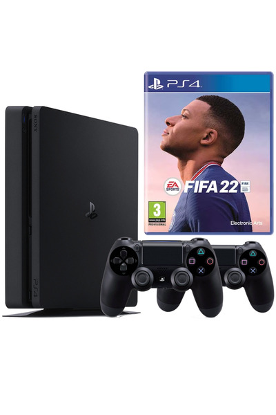 Sony PlayStation 4 SLIM Console 1TB + 2 Controllers + FIFA 22 (Second-Hand)