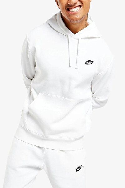 Nike Спортивний клуб Флісова чоловіча біла кофта з капюшоном
