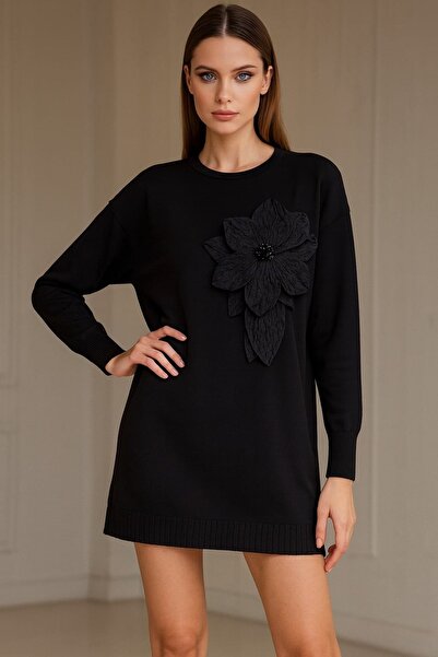 onno style women Triko Big Rose Tunic Sweater