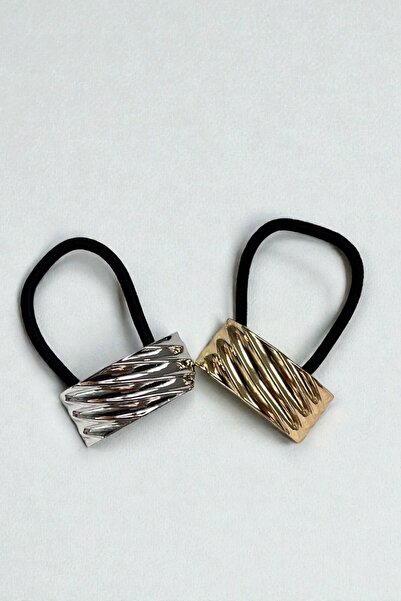 VERA HOUSE Striped Plate Metal Rubber Buckle Set of 2 - Stripe Plate Metal Kn...