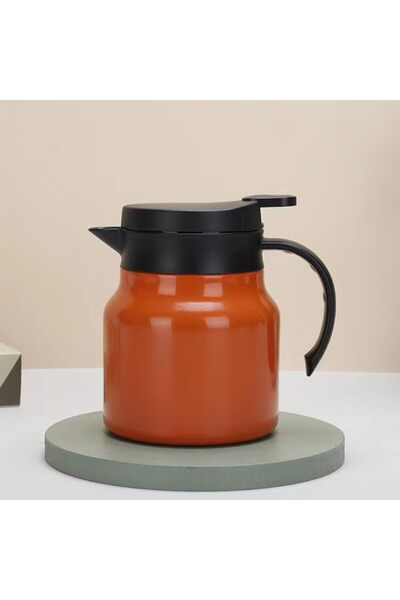 Generic Thermal Coffee/Tea Pot with Strainer, 27 oz, Orange