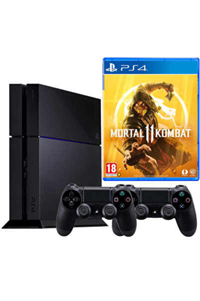 Sony Consolă PlayStation 4 (PS4) 500GB + 2 controllere + Mortal Kombat 11 (la mâna a doua)