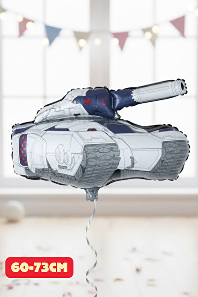 Baloncu Nene Gray Tank Foil Balloon Birthday Foil Balloon Square Character Foil Children's Birthday Balloon