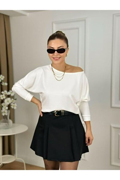 LUNES Boat Neck Modal Fabric Blouse