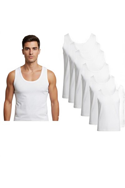 erçestil Men's 100% Cotton 6-Pack Men's High-Quality White Combed Cotton Unde...