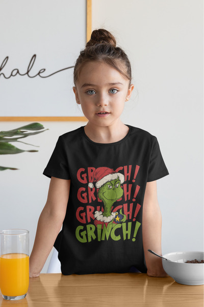 MVRDAR Tricou de Craciun pentru copii cu Grinch si personaje festive