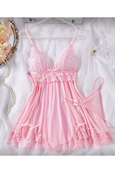 WINDY LAND Kadın dantel detaylı tül gecelik