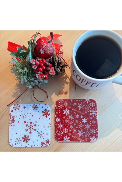 Lazer Store New Year's Concept New Year Patterned Digital Printed Set of 2 Sq...