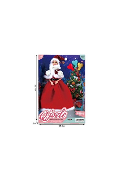 OEM Christmas doll 32 cm with red dress and decorated gift box