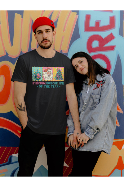 MVRDAR Tricou de Craciun unisex din 100% bumbac pentru femei si barbati