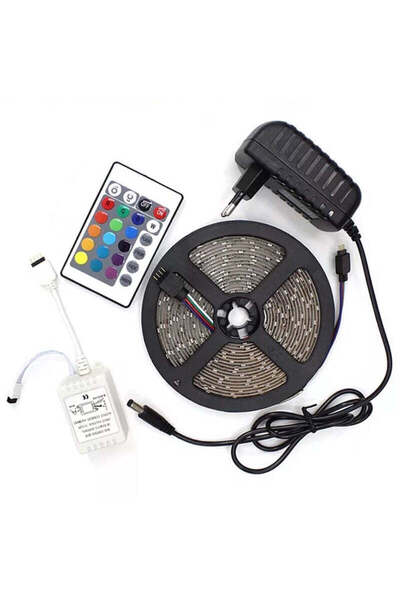 OEM RGB LED Strip 5050 - 5 m - IP65 Waterproof - with Remote and Power Adapter