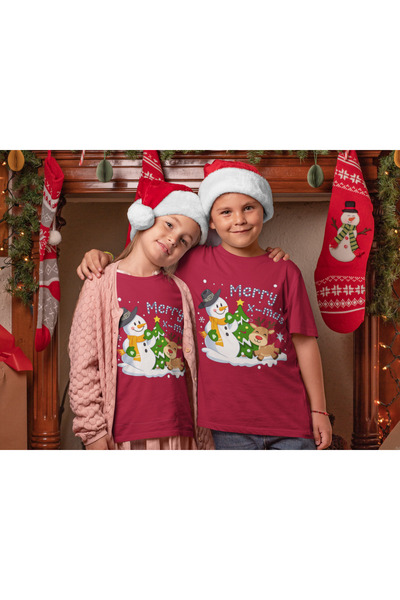 MVRDAR Tricou de Craciun pentru copii cu Grinch si personaje festive