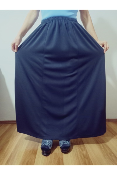 hoaryage Winter Elastic Waist Partially Combed Cotton Fabric Maxi Length Mother Skirt, Prayer Skirt Sizes 38-54