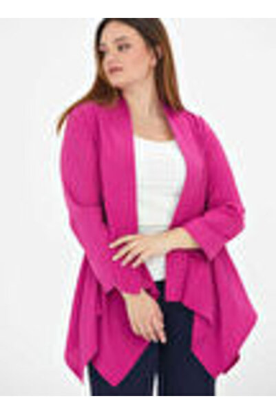 Selen 22YSL1065 Klasik Yaka Normal Kalıp Düz Fuşya Kadın Ceket