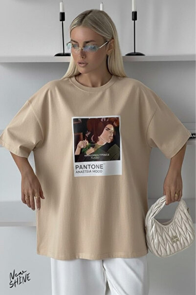 New Shine Pantone cu imprimeu supradimensionat tricou