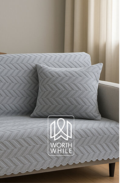 Worth While WorthWhile Mi̇ora Plush Cushion Cover – Anthracite Color (43X43 • 50X50 • 30X50 • 40X60 Size Options Available) – 1 Piece