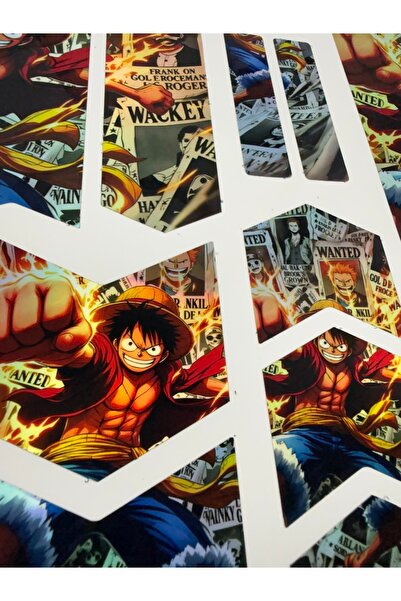 ca kay bu One Piece Luffy Wanted Holografik Bisiklet Kadro Sticker Seti – 12 ...