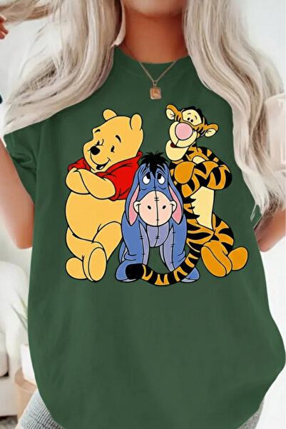 New Shine تي شيرت ويني بوه مطبوع قصة فضفاضة