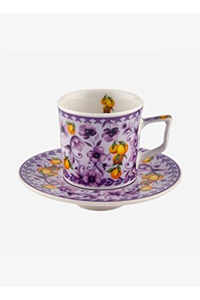 CHIARA ALESSI Mor Porselen Kahve Fincan Seti 120 ml